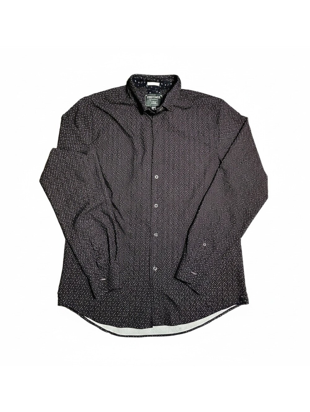 Heritage Men's 4-Way Stretch Patterned Dress Shirt Size L